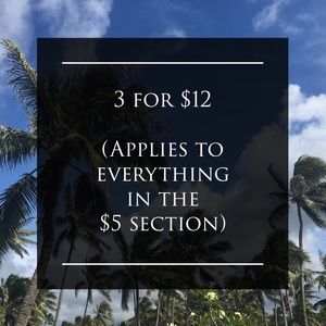 🛍 3 for $12 - EVERYTHING IN THE $5 SECTION!